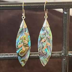 Gorgeous Lightweight Abalone Earrings with 925 Sterling silver design and Hooks